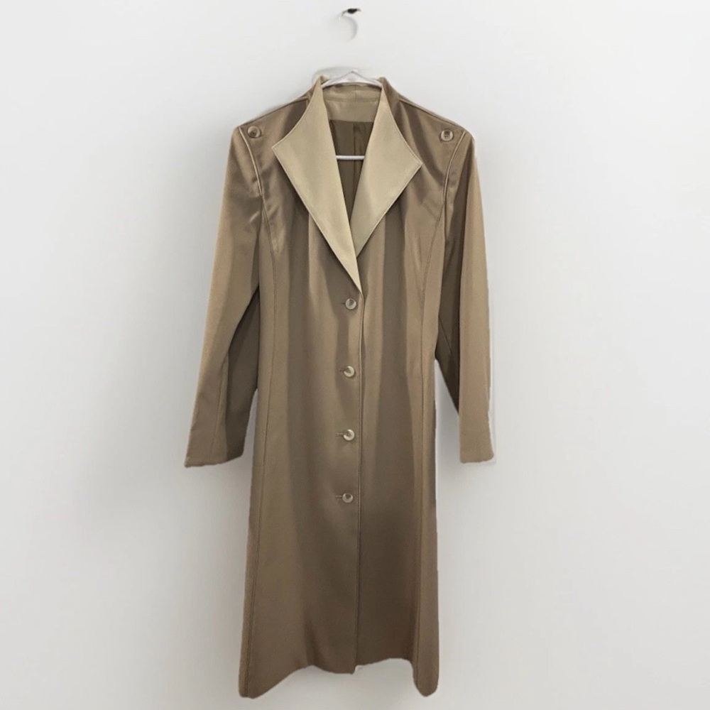 Vintage‎ BONDERS 1960’s Classic Tan Trench Coat Jacket S/M Longline Made in USA